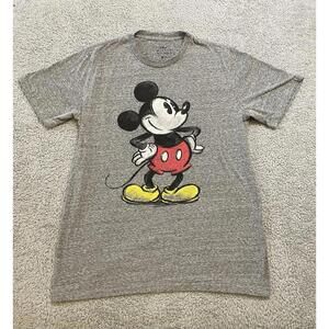 Disney Mickey Mouse T-Shirt Mens Large. Grey Classic Pose Short Sleeve Tee.
